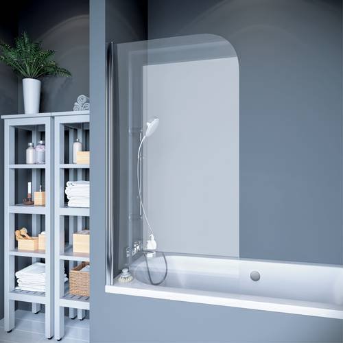 Шторка на ванну Koller Pool QP93(left) одноэлементная 750х1400 chrome; clear (QP93(left) хром,clear)