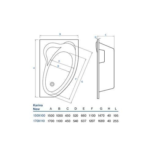Ванна Koller Pool Karina new 150х100 L (KARINANEW150X100L)