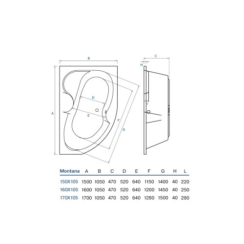 Ванна Koller Pool Montana 170х105R (MONTANA170X105R)