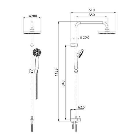 Душевая система Koller Pool Round (RNSD200)