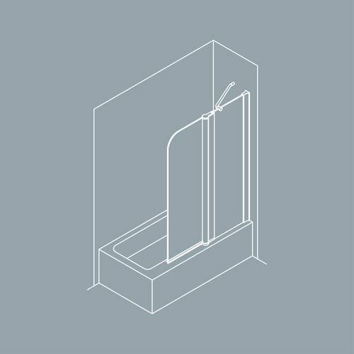 Шторка на ванную Koller Pool QP95(right) двухэлементная 1150х1400 chrome; grape (QP95(right) chrome,grape)