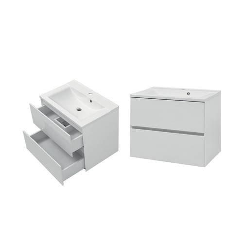 Тумба консольная Koller Pool NEON CUBE 700 (белая) с умывальником GLR 70 (NC700BLP)