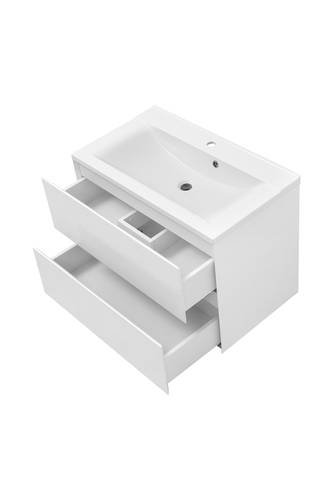 Тумба консольная Koller Pool NEON CUBE 800 (белая) с умывальником GLR 80 (NC800BLP)