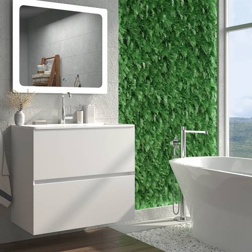 Тумба консольная Koller Pool NEON CUBE 800 (белая) с умывальником GLR 80 (NC800BLP)