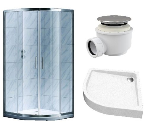 Душевая кабина Koller Pool STYLE полукруглая 900x900x1900 мм grape + поддон Grace 900х900 полукруглая + сифон A47CR-60 (S90RG+GRACE90R+A47CR-60)