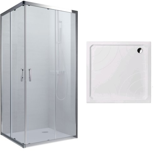 Душова кабіна Koller Pool GRACE квадратна 900x900x1900 мм grape + піддон Grace 900х900 квадр + сифон A47CR-60 (G90SG + GRACE90S + A47CR-60)