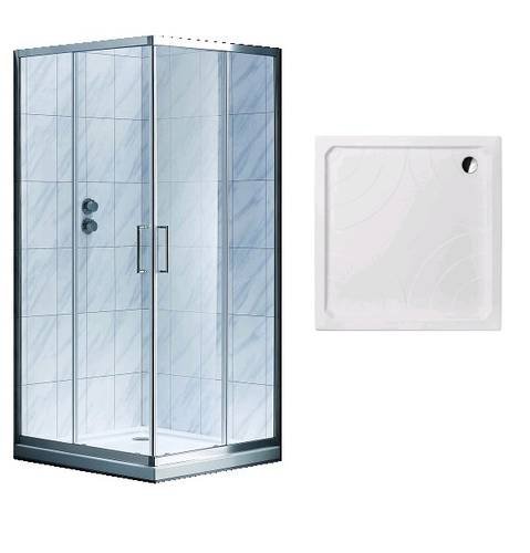 Душевая кабина Koller Pool STYLE квадратная 900x900x1900 мм grape+поддон Grace 900х900 квадр+сифон A47CR-60 (S90SG+GRACE90S+A47CR-60)