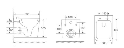 Подвесной унитаз Koller Pool KVADRO с сиденьем Soft-close (KR-0530-RW)