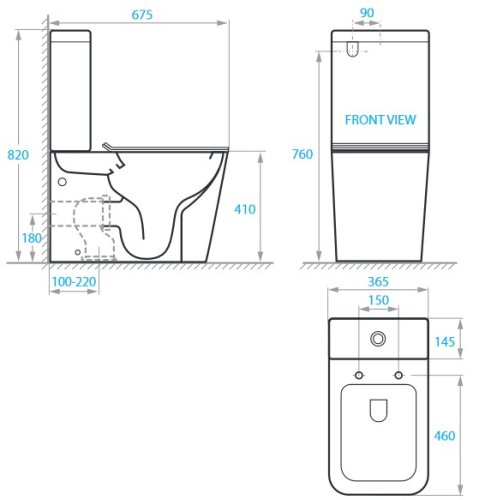 Напольный унитаз Koller Pool KVADRO с сиденьем Soft-close без бачка (KR-0675-RC-C)