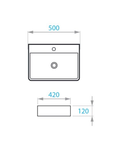 Умывальник на столешницу Koller Pool KVADRO 500х420 мм (KR-0500M-WB)