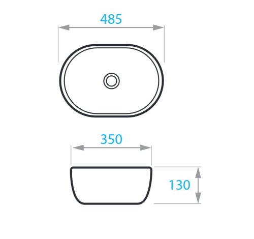 Умывальник на столешницу Koller Pool ROUND 485х350 мм (RN-0485-WB)