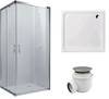 Душова кабіна Koller Pool GRACE квадратна 900x900x1900 мм прозоре + піддон Grace 900х900 квадр + сифон A47CR-60 (G90SC+GRACE90S+A47CR-60)