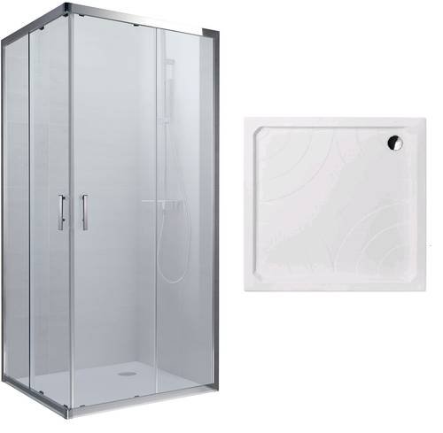 Душевая кабина Koller Pool GRACE квадратная 900x900x1900 мм grape + поддон Grace 900х900 квадр (G90SG+GRACE90S)