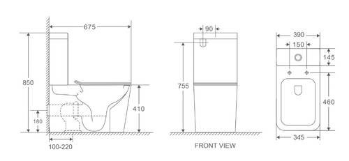 Напольный унитаз Koller Pool KVADRO с сиденьем Soft-close + бачок (KR-0675-RC-C+KR-0675-RC-T)