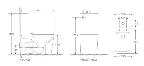 Напольный унитаз Koller Pool KVADRO с сиденьем Soft-close + бачок (KR-0675-RC-C+KR-0675-RC-T)