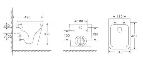 Подвесной унитаз Koller Pool TREND с сиденьем Soft-close (TR-0490-RW)