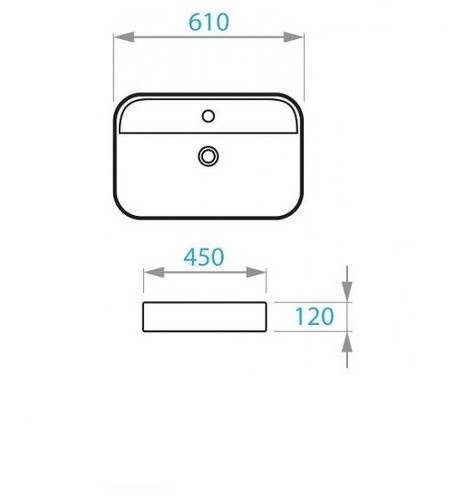 Умивальник на стільницю Koller Pool TREND 610х450 мм (TR-0610M-WB)