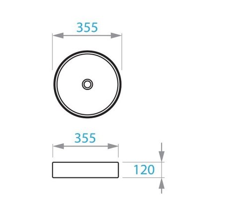Умывальник на столешницу Koller Pool Round Arc 355х355 мм (RA-0355-WB)