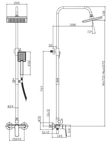 Душевая система Koller Pool Trend (TRS200)