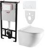 Инсталляция AlcaPlast 4в1 AM101/1120 с белой круглой кнопкой M670 + подвесной унитаз ROUND SMART (AM101/1120-4:1 RU M670-0001 + RN-0490-RW)