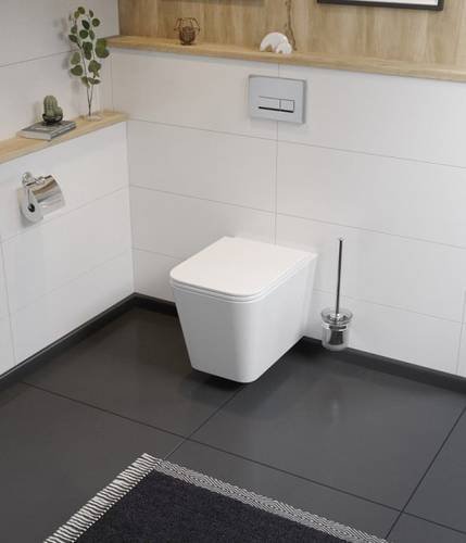 Инсталляция AlcaPlast 4в1 AM101/1120 с черной круглой матовой кнопкой M678 + подвесной унитаз Kvadro (AM101/1120-4:1 RU M678-0001 + KR-0530-RW)