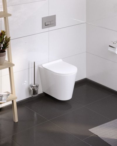 Инсталляция AlcaPlast 4в1 AM101/1120 с черной матовой прямоугольной кнопкой M578 + подвесной унитаз ORION (AM101/1120-4:1 RU M578-0001 + OR-0515-RW)