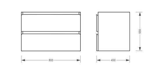Тумба консольная белая с умывальником Koller Pool Trend 80cм (202280TR-0180)