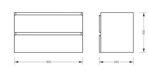 Тумба консольная белая с умывальником Koller Pool Trend 90cм (202290TR-0190)