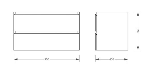 Тумба консольная белая с умывальником Koller Pool Trend 90cм (202290TR-0190)