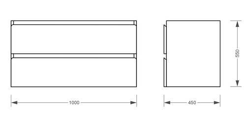 Тумба консольная белая с умывальником Koller Pool Trend 100cм (202210TR-01000)