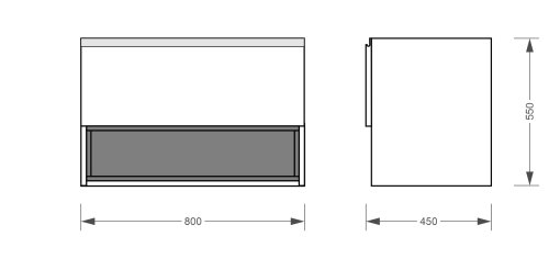 Тумба консольная комбинированная с умывальником Koller Pool STREAM 80см (2022STR-1080)