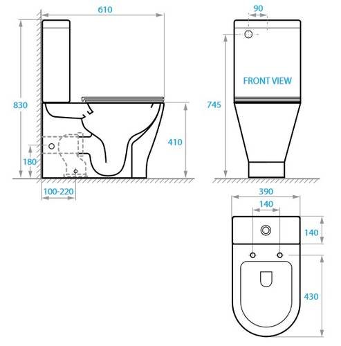 Напольный унитаз Koller Pool TWIST комплект с сиденьем Soft-close + бачок (TW-0610-RC-C+TW-0610-RC-T)