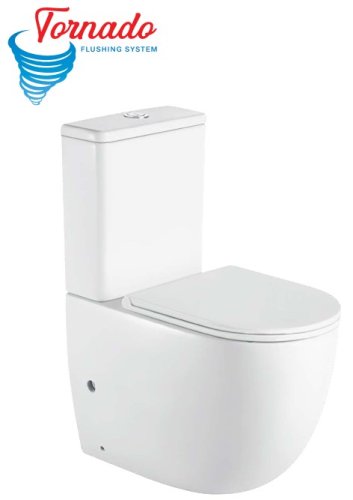 Напольный унитаз Koller Pool ROUND SMART с сиденьем Soft-close + бачок, смыл Tornado (RN-0630-RQ-C+RN-0630-RQ-T)