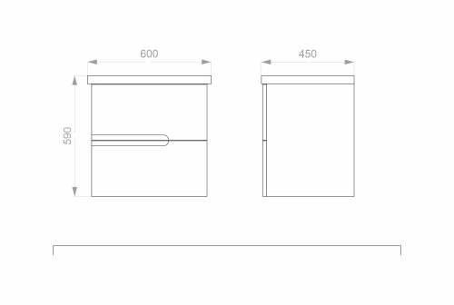 Тумба консольная Koller Pool GRACE 600 (белый глянец) с умывальником (GR060WHITE)