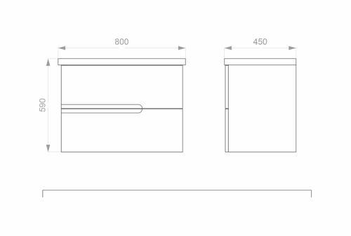 Тумба консольная Koller Pool GRACE 800 (белый глянец) с умывальником (GR080WHITE)