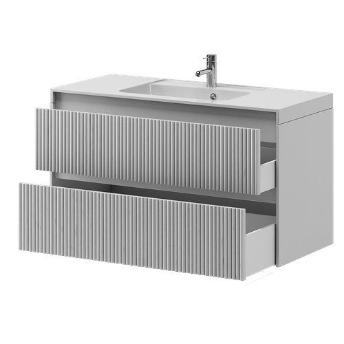 Тумба консольна Koller Pool LINE 1000 (білий матовий) з умивальником (LN0983WHITE)