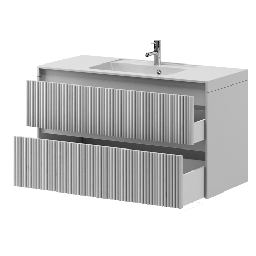 Тумба консольна Koller Pool LINE 1000 (білий матовий) з умивальником (LN0983WHITE)