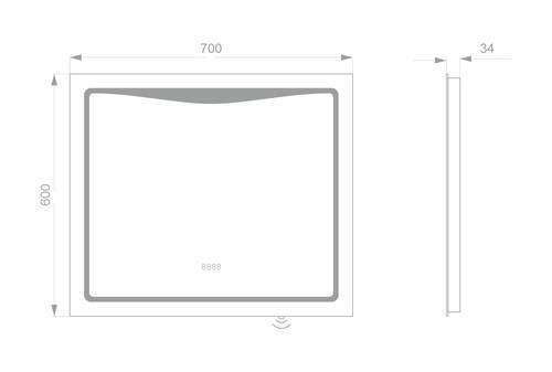 Світлодіодне LED дзеркало Koller Pool LINE 700х600 (LN6070LED)