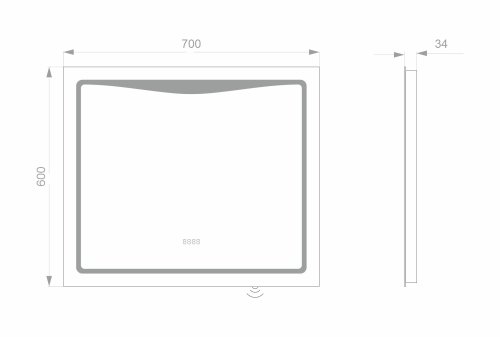 Світлодіодне LED дзеркало Koller Pool LINE 700х600 (LN6070LED)