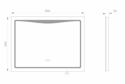 Світлодіодне LED дзеркало Koller Pool LINE 800х600 (LN6080LED)