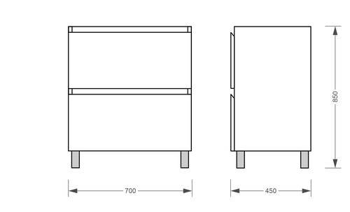 Напольная тумба Koller Pool EDGE NEW 700 (белый) с умывальником (EDNEW070WHITE)