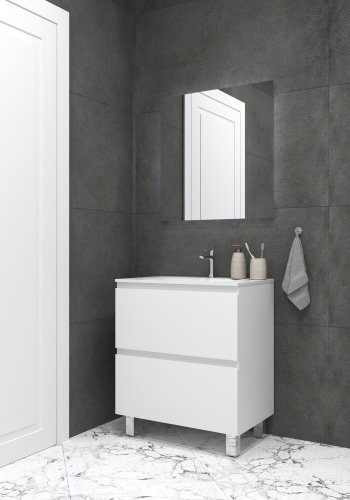 Напольная тумба Koller Pool EDGE NEW 800 (белый) с умывальником (EDNEW080WHITE)