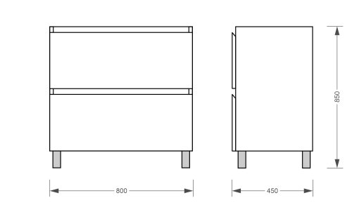 Напольная тумба Koller Pool EDGE NEW 800 (белый) с умывальником (EDNEW080WHITE)