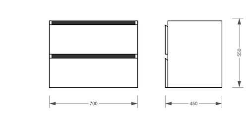 Тумба консольная Koller Pool ORION 700 (белый) с умывальником (2022OR-1070)