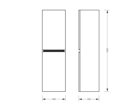Пенал консольний Koller Pool ORION (білий), універсальний (2022OR-143540-L-R)