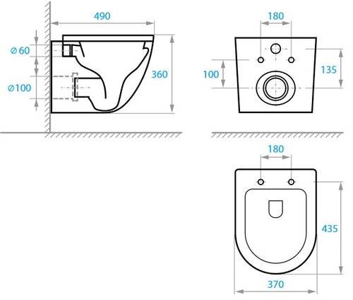 Подвесной унитаз Koller Pool ROUND Smart с сиденьем Soft-close (Tornado 3.0) (RN-0490-RQ3)