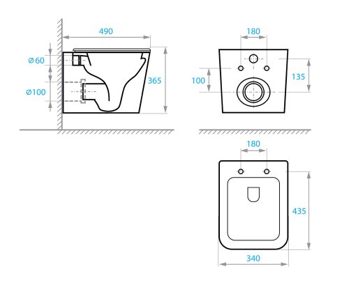 Унитаз подвесной Koller Pool TREND с сиденьем Soft-close, смыл Tornado (TR-0490-RQ)