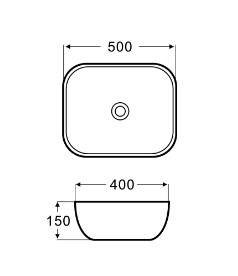 Умывальник на столешницу Koller Pool ROUND 490х395 мм, черный матовый (RN-0490-WB-MB)