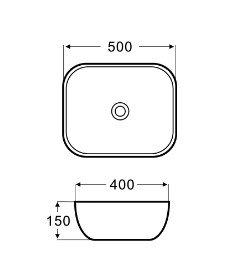 Умывальник на столешницу Koller Pool ROUND 490х395 мм, черный матовый (RN-0490-WB-MB)