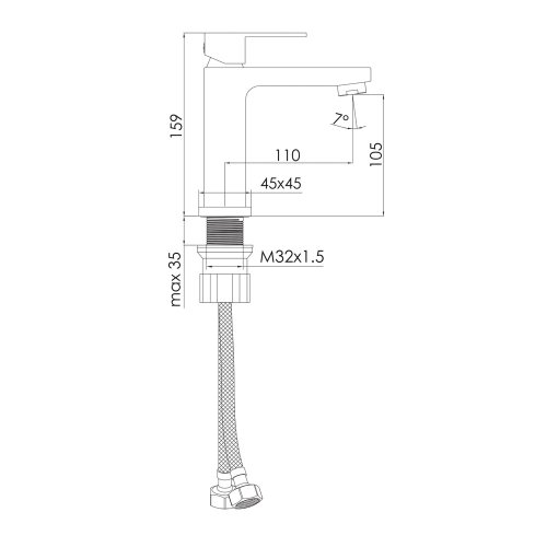 Смеситель для умывальника IMPRESE KARLOV, черный матовый, 25 мм (f03507610AA)